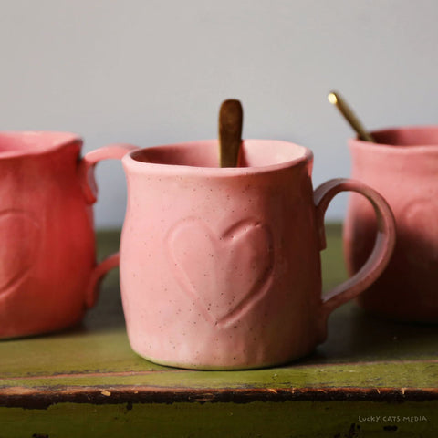 february | i❤️u heart stoneware mug